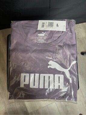 Puma Short Sleeve Tee in Dusty Lilac with White Logo
